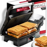 Kontaktowy, panini, składany, tradycyjny grill elektryczny INTMIX Grill Opiekacz Toster 3w1 Elektryczny czarny 2400 W