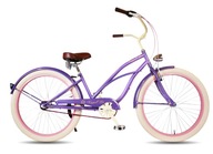 Rower RoyalBi Beach Cruiser FLAT 26" Violet fioletowy