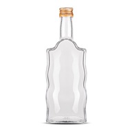 Butelka szklana 500 ml Fala z zakrętką- na nalewkę, bimber, whisky, sok