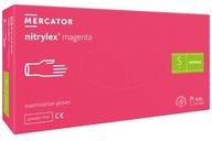 Rękawiczki nitrylowe bezpudrowe Mercator Medical Nitrylex Magenta r. S 100 sztuk różowe