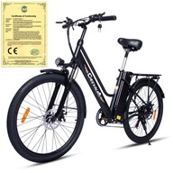 Rower elektryczny CHEEVALRY C26 E-bike miejski 3 tryby rama M koło 26 " czarny 350 W