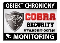 TABLICZKA obiekt chroniony SECURITY monitoring 30x21 cobra tablica teren