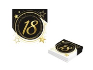 Serwetki "18 Urodziny Fiestas Guirca - Gwiazdy", czarno-złoty, Guirca, 33 cm, 12 szt