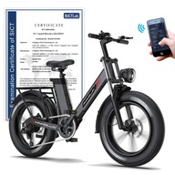 Motorower elektryczny (powyżej 251 W) Phnholun C6 PRO Ebike 20Cali + APP 1000W rama 50 cm aluminium koło 20 " szary 1000 W