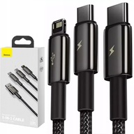 Zestaw kabli USB - USB typ C / microUSB / Lightning Baseus