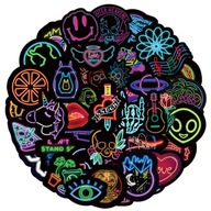 WLEPY Zestaw naklejek STICKER bomb MIX NEON 50szt