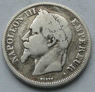 Francja - 2 franki 1869 r. A - NAPOLEON III - srebro Ag