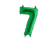 Balon foliowy cyfra 7 zielona 36 cm Urodziny
