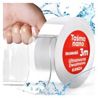 KÉTOLDALAS ÚJRAFELHASZNÁLHATÓ NANO SZALAG 300CM ÁTLÁTSZÓ ZSELÉS 3M