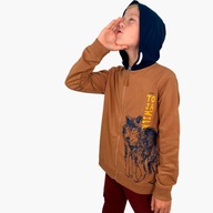 Endo bluza dziecięca bawełna brązowy rozmiar 134 (129 - 134 cm)