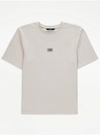 GEORGE t-shirt oversize beige z naszywką future 134-140