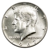 USA 50 CENTÓW 1967 bzn Ag400 J.F. KENNEDY