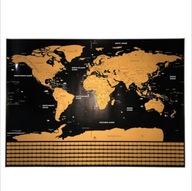 Plakat mapa świata zdrapka mapy bez ramy 82 x 59 cm