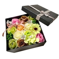 Bukiet, flower box, róża mydlana, stroik, wieczna róża Inspiruj 15 cm