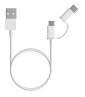 USB kabel Mi 2-in-1 (Micro USB to Type C - 30 cm), bílá