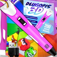 DŁUGOPIS 3D DLA DZIECI DRUKARKA MAGICZNY PEN ZESTAW + WKŁADY PLA 200 METRÓW