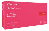 Rękawiczki nitrylowe bezpudrowe Mercator Medical Nitrylex Magenta r. M 100 sztuk różowe