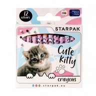 STARPAK KREDKI WOSKOWE ŚWIECOWE KOTEK CUTE SZKOLNE