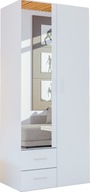 Szafa Caspian High 80 x 190 x 46 cm biały szafa z lustrem