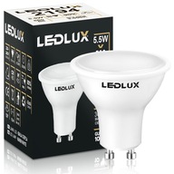 Żarówka LED GU10 5,5W =50W SMD 3000K ciepła Premium LEDLUX nie mruga