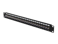 Patch panel 19" Lanberg 24 gniazda F (beczka F-F), czarny (PPRF-R624-B)