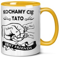 APÁK NAPI AJÁNDÉK DIVATOS BÖGRE APA NÉVVEL + GYEREKEK A LÁNY FIÁTÓL