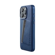 Plecki Mujjo do Apple iPhone 15 Pro Max Full Leather Wallet niebieski
