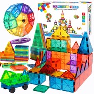 VELKÉ STAVEBNICE MAGNETIC TILES 3D SADA 130 KUSŮ DÁREK