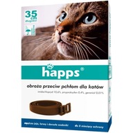 Obroża na pchły, kleszcze materiał dla kota Happs r. 35 cm 35 cm odcienie brązowego