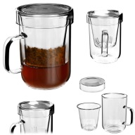 TEAFŐZŐ BÖGRE 420ml FEDŐVEL ÜVEG THERMO POHÁR