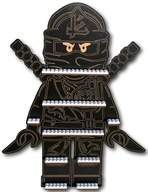 Ludzik Ninjago półka 40cm, czarny klocki białe