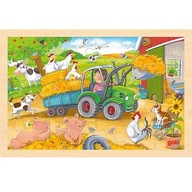 Puzzle Traktor és állatok vidéken 24 db-os Goki