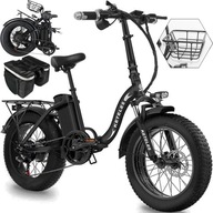 Rower elektryczny Snowmobile Tires Electric Bike 100KM 18AH rama L aluminium koło 20 " czarny 1500 W