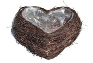 Doniczka Sklep Wiklinowy serce 34 x 15 cm wiklina brązowa