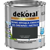 Farba olejno-ftalowa do drewna Dekoral 0,2 l RAL 9005 mat