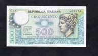 Banknot WŁOCHY -- 500 lirów, 1976 rok