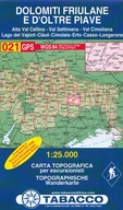 Dolomity Friulian mapa 1:25 000 Tabacco Praca zbiorowa
