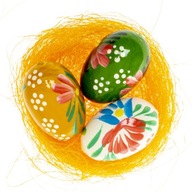 Jajka Wielkanocne Pisanki Drewniane Ręcznie Malowane Dekoracje Wielkanocne