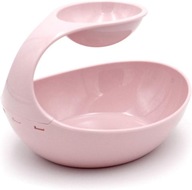 KÉTSZINTES MŰANYAG MÁRTOGATÓS SNACK TÁL, RÓZSASZÍN