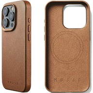 Plecki Mujjo do Apple iPhone 15 Pro Full Leather MagSafe brązowy