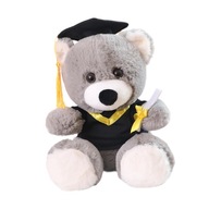 Graduation Owl Gift with Gown Cap Plush Graduation Animal gray white bear