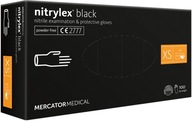 Rękawiczki nitrylowe bezpudrowe Mercator Medical Nitrylex Black r. XS 100 sztuk czarne