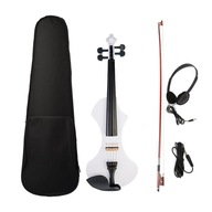 Silent Electric Violin 4/4 with Violin Accessories Violin Bow Case White