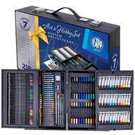 ASTRA DUŻY ZESTAW ARTYSTYCZNY 218 el. WALIZKA PREZENT KREDKI