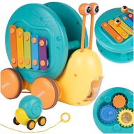 OKTATÓ JÁTÉK HÚZHATÓ ZSINÓR CSIGA CIMBALOM FOGASKEREKEK