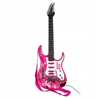 Gitara elektryczna R-Projekt z mikrofonem i wzmacniaczem różowa