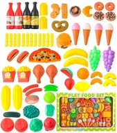 WIELKI Zestaw Artykuły Spożywcze dla Dzieci Owoce Warzywa 90 elementów