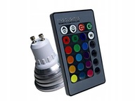 LED žiarovka GU10 3W 230v RGB farba s diaľkovým ovládaním