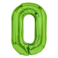 Balon Foliowy Cyfra Cyferka 0 Zielona 100 cm