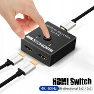 Switch HDMI 2x1 Rozdzielacz Splitter 4Kx2K full HD